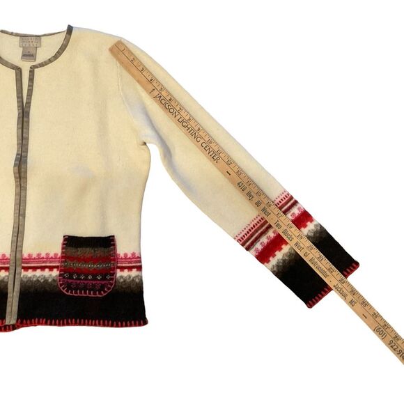 Sigrid Olsen Sport 100% Wool Sweater Cardigan Aztec Southwest Blanket Sz S - Picture 9 of 14